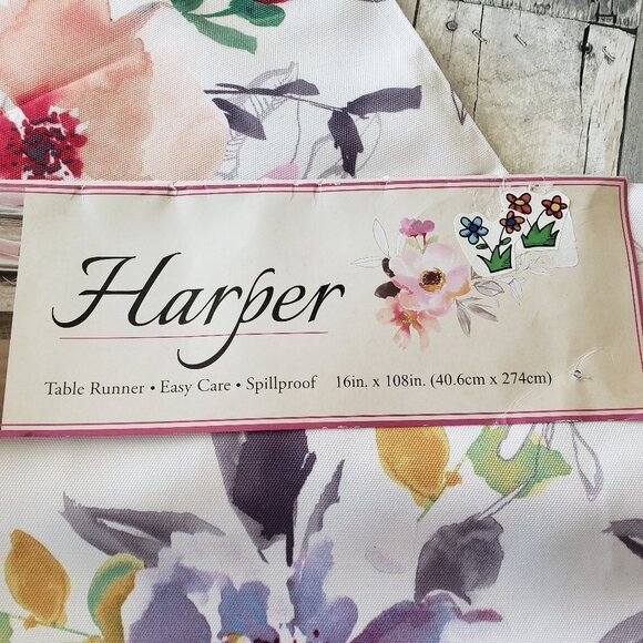 NWT – Benson Mills Indoor Outdoor Spillproof Fabric Table Runner 16” x 108” - Picture 4 of 6